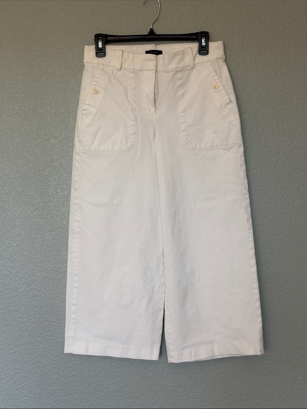 J. Crew Cream Wide-Leg Crop Pants
